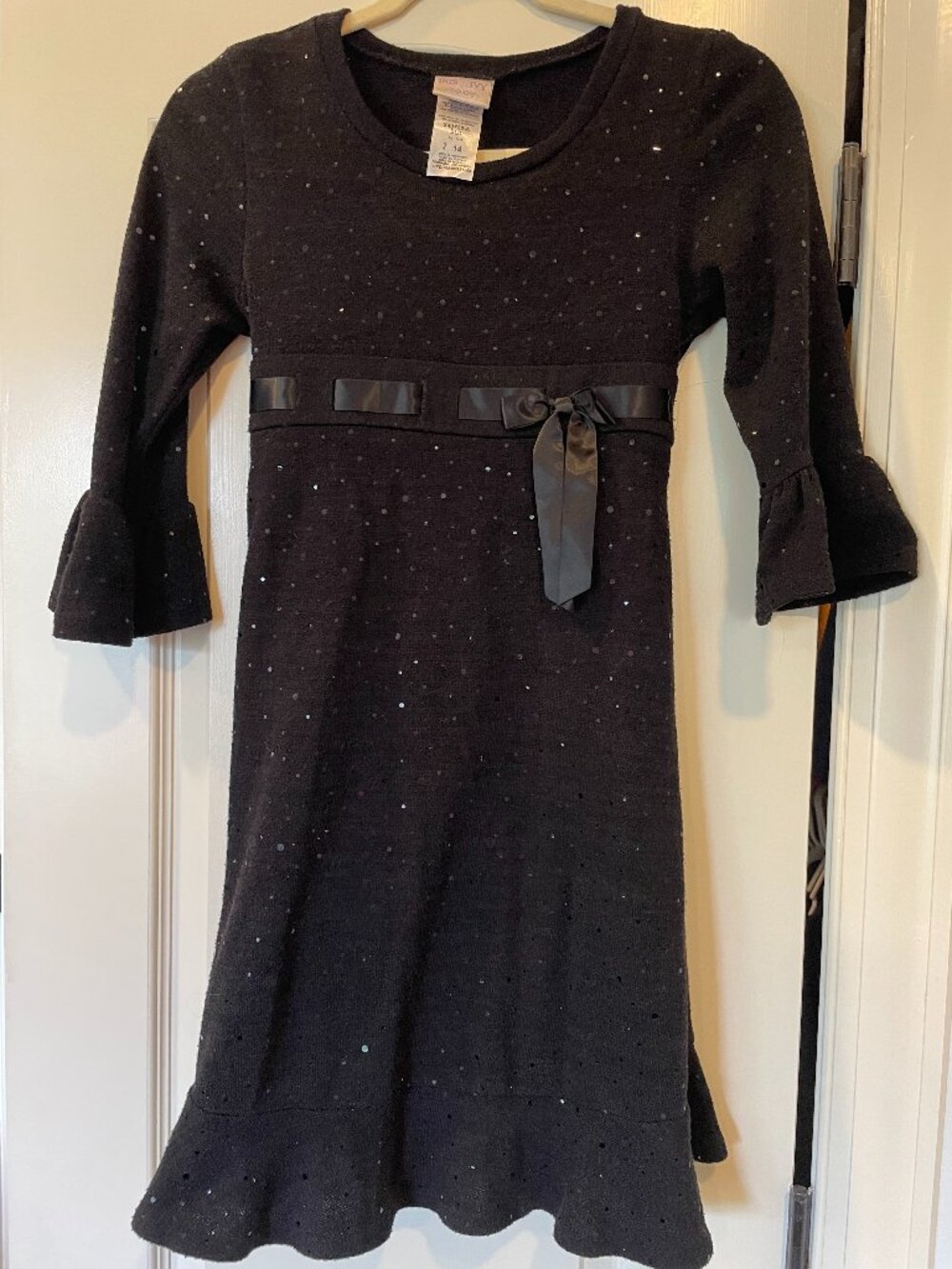 Girl's Black Sequin Dress